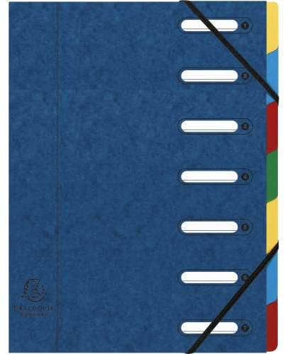 EXCACOMPTA Ordnungsmappe Harmonika/55072E, blau, 7-teilig, für A4