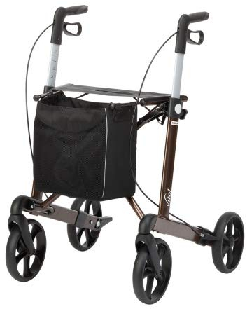 Russka Rollator Vital Leichtgewicht Sitzhöhe 54cm u. 62 cm / verschied. Farben / klappbar Größe Sitzhöhe: 62 cm, Farbe mokka