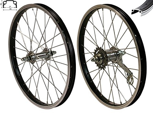 Redondo 20 Zoll Laufrad Set Hinterrad Vorderrad Felge Schwarz Rücktritt Bremse