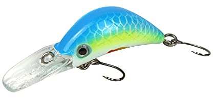 FTM Unisex – Erwachsene 10C5200403C10 Masu Security Wobbler 3cm 1,6g-Forellenwobbler zum Spinnfischen auf Forellen, Forellenköder, Crankbait zum Forellenangeln, Farbe:blau-gelb-weiß UV, Bunt, Normal