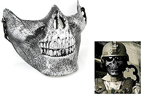 Masque Militaire Argent - Squelette - CS - Counter Strike - armée - déguisements - Halloween - Carnaval - idée Cadeau pour Noël et Anniversaire