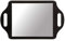 TRIXES Miroir de Coiffeur - Miroir de Salon à Main - Grand Angle - 36,5 x 21,7 cm - Barbiers et Coiffeurs Professionnels - Noir