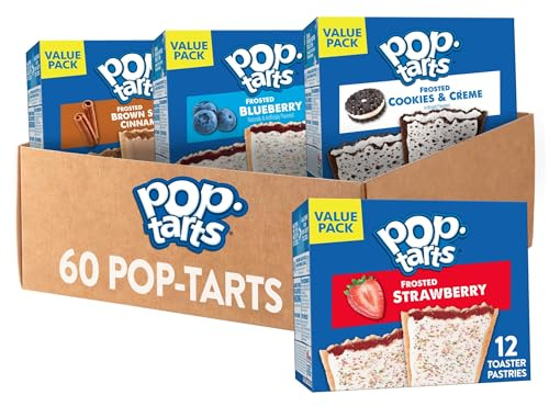 Toaster Pastries, Breakfast Foods, Kids Snacks, Variety Pack (5 Boxes, 60 Pop-Tarts)