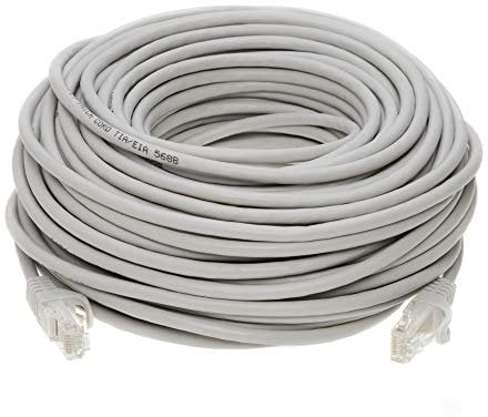 Cat6 40M Network Ethernet Patch Cable, 550Mhz Internet Wire, Compatible with PC, Laptop, Modem, Router, TVs, Printer Cord, Consoles for Home and Office, Gray