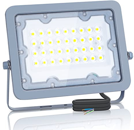 Aigostar LED Strahler Außen, 30W 4000K LED Flutlicht, IP65 Wasserdicht 2450LM Außenstrahler für Hof, Garten, Garagen, Warmweiß