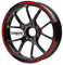 Motorrad Radaufkleber Rot