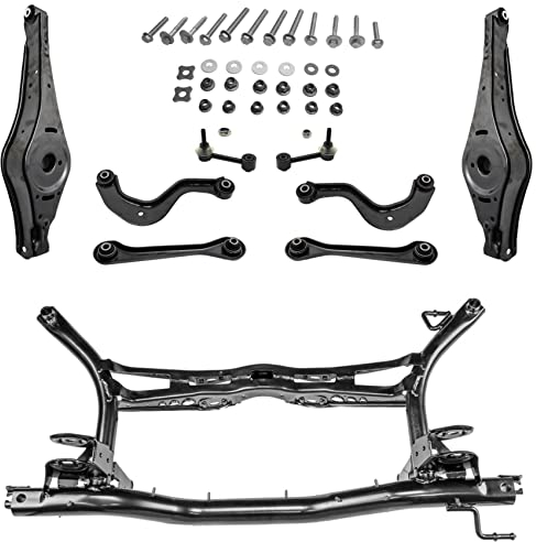 1x Achsträger 1x Querlenker Satz Hinterachse für Skoda Octavia 1Z3 + Combi 1Z5 für VW Golf V 1K1 1K5 Golf VI 5K1 AJ5 Jetta III 1K2 Touran 1T1 1T2