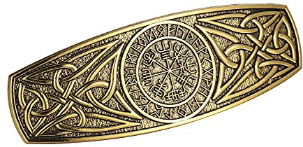KKJOY Vintage Metall Haarspange Gold, Keltische Knoten Haarklammer Groß, 24 Runen Kompass Haarnadeln, Gothic Haarspangen Damen, Braut Haarschmuck Hochzeit, Bananenspange für Frauen und Mädchen
