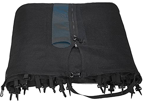 Andreas Dell Trampolin Sicherheitsnetz Ersatznetz (für Trampolingestell 430cm mit 8 Stangen, Schwarz/Schwarz)
