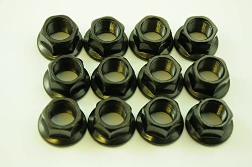 Hard to find bike parts WHOLESALE JOB LOT 12 BMX FREESTYLE 14mm WHEEL NUTS 6 PAIRS FLANGED NUTS BLACK