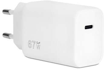 VulTech CC-167PDCUGWH Caricatore USB-C GaN 67W Universale - Ricarica Ultra Veloce per iPhone 12+, Galaxy S20-S25, iPad, MacBook Air/Pro e Altri Dispositivi USB-C - Compatto, Leggero, Bianco