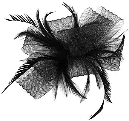 Fascinator Schleife Pillbox Hut mit Feder Fascinator Damen Haarreif 20er Retro Haarschmuck Royal Haarspange mit Clip Stirnband Braut Hochzeitshut Party Damenhut Blume Partyhut Kirche Gatsby Party