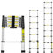 Yakimz Teleskopleiter Aluminium, 2.6M Ausziehleiter Mehrzweckleiter 9 Sprossen - 74cm bis 2.6M Anlegeleiter, 150 kg Belastbarkeit, rutschfeste Stehleiter Haushaltsleiter