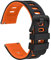 WOCCI 18mm Zweifarbig Uhrenarmband, Silikon Kautschuk, Ersatzband für Herren und Damen, Schwarze Edelstahlschnalle (Schwarz-Orange)