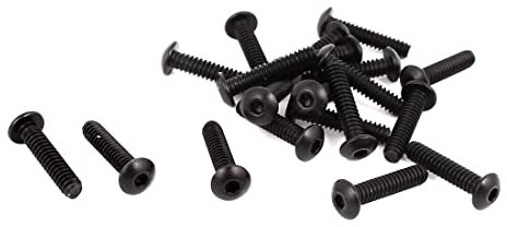 PATIKIL #6-32x5/8 UNC Esagonale Presa Button Testa Viti, 20pz Lega Acciaio Vite, Nero