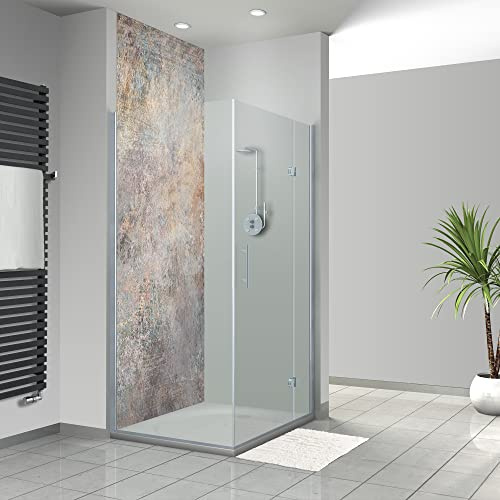 WANDFREUDE individuelle Duschrückwand Aluverbundplatte auf Maß (1 Stück - Brauner Stein - Premium Matt Lack) – Dusche Wandverkleidung Duschwandverkleidung Duschrückwände