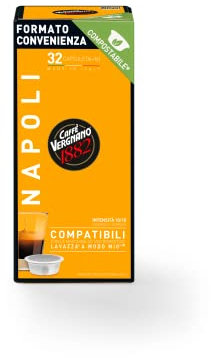 Caffè Vergnano 1882 - Capsules Compatibles avec Lavazza A Modo Mio Compostables, Napoli - 1 paquet de 32 capsules (total 32)