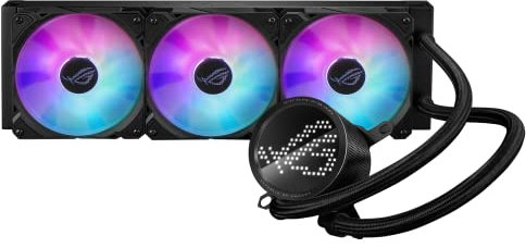 ASUS ROG RYUO III 360 ARGB All-in-one AIO Liquid CPU Cooler 360mm Radiator, Asetek 8th gen Pump Solution, Anime Matrix™ LED Display and ROG AF 12S ARGB Fan.