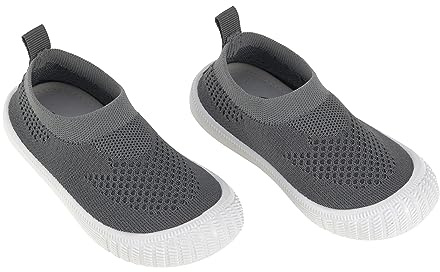 LÄSSIG Baby Kinder Sneaker Kinderschuhe zum hineinschlüpfen Antirutsch Sohle/Allround Sneaker Anthracite, Größe: 19