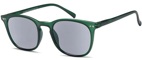 NEW VISION Lesebrille mit Sonnenschutz Getönt Lesehilfe Sehhilfe Sonnenbrille Sonnenlesebrille mit sehstärke Damen Herren NV1126-SG (Grün, 2.5, Diottria)