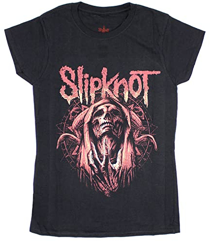 Slipknot T Shirt Evil Witch Band Logo Nue offiziell Damen Skinny Fit Schwarz