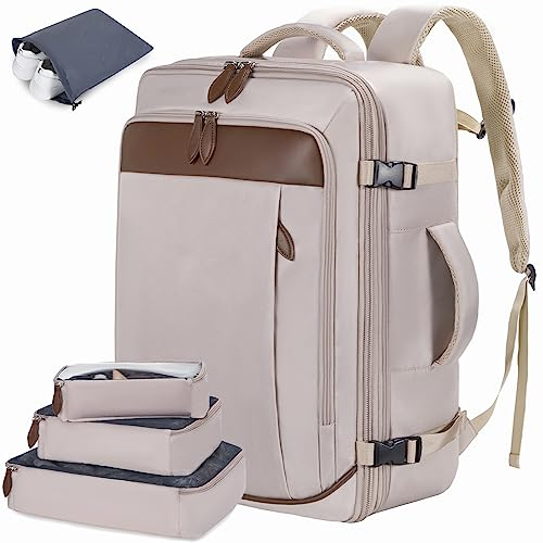 LOVEVOOK Handgepäck Reiserucksack, Rucksack Damen, Erweiterbarer Backpack Flugzeug, Große Laptop Kofferrucksack für 17 Zoll Damen Herren, Flug Genehmigt Daypack für Reisen Weekender