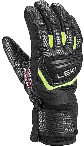 LEKI Kinder WCR Team 3D Handschuhe, Black-Ice Lemon, EU 8