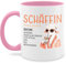 Tasse Tassen 325ml - Job & Beruf - Schäffin I Chefin Geschenk I Anführerin I Leiterin I Vorgesetzte I Lustig I Witzig I Weihnachten - 325 ml - Rosa - kaffeebecher sprüche arbeit schaf haferl