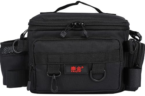 YUEMING Angeltasche, Fishing Angeltasche, Angelkoffer Forellen-Tasche Angeln mit gepolstertem Schultergurt und Tragegriffe Anglertasche, Angelbeutel, Aufbewahrungstasche für Outdoor-Angelausrüstung