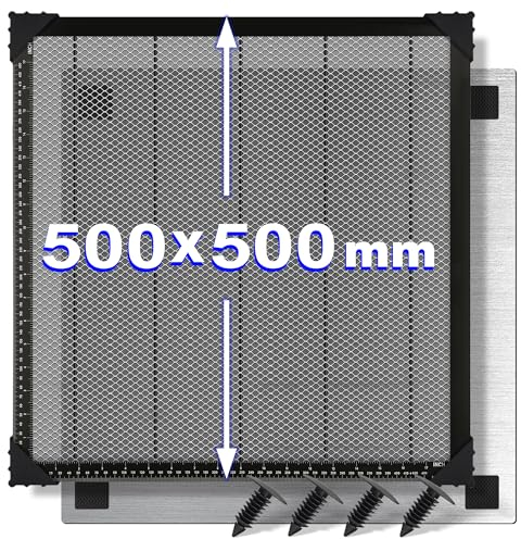 Oversevenls Tavolo da lavoro laser a nido d'ape, 500 x 500 x 22 mm, con piastra in alluminio, compatibile con diverse macchine per incisione