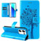 Dcjlbo Cover per Xiaomi Redmi Note 13 4G Custodia Cover in Pelle Portafoglio a Libro con Fiori Disegni Porta Carte Magnetica Cover Flip Case Cuoio Antiurto Custodia per Xiaomi Redmi Note 13 4G-Blu