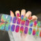 22 Stk Nagelfolie Selbstklebend, Glitzer Gel Nagellack Aufkleber, Gel Nagelfolien UV Härtend, Langanhaltende Nagellackstreifen zum Aufkleben Gellack Wraps, UV/LED-Lampe Erforderlich - Karneval