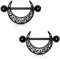 Melighting Schwarze Mond Nippelringe Barbell 316L Edelstahl Bars Hohl Muster Schmuck 14mm Nipple Shield Ringe