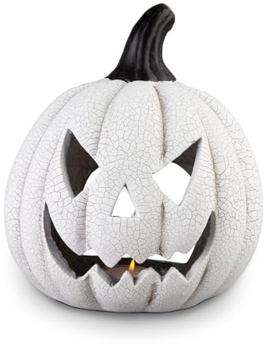 mica Living Windlicht - Kürbis - aus Magnesia - ca. 26 x 24 x 30 cm Halloween Deko