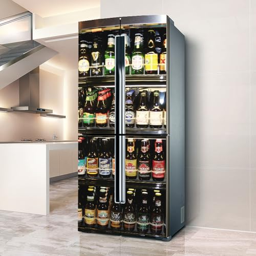 Fridge Wraps Kitchen Fridge Skins - Cover Full Doors, Wall Stickers for Kitchen Decal, Covers All Kinds of Beer