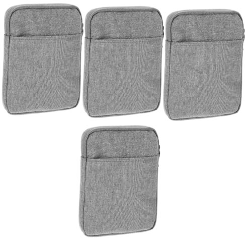 UKCOCO 4pcs Ebook Reader Sleeve Case Protective Bag for E-reader for Travel and Daily Use Organizes Accessories and Devices Splashproof Design Light Grey