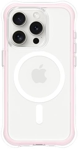 ORNARTO Air Case for iPhone 15 Pro,Compatible with MagSafe,Clear Military-Grade Drop Protection Phone Cases Cover for iPhone 15 Pro 6.1-Pink