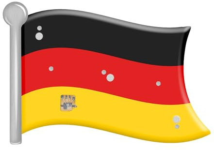 Piersando Anstecker mit Led Blinklicht inkl. Batterie Fahne Fähnchen Fussball Basketball Handball EM WM Pin Fan Artikel Länderflagge Fanartikel Land Flagge Party Deutschland
