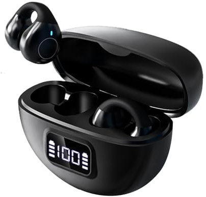 Ultra Open Ear Air Bone Conduction Wireless Earbuds Bluetooth 5.4 Clip on Running Earphones Sports Gym Workout Open Ear Clip Headphones Wireless Ear Phones Bluetooth for iPhone Android Runners Hiking