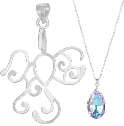BENECREAT pendentif Griffe Irrégulière en Argent Sterling 925 Base de Pendentif Creuse le Réglage du Cabochon S'Adapte à Différentes Formes de Pierres Précieuses pour la Fabrication de Bijoux
