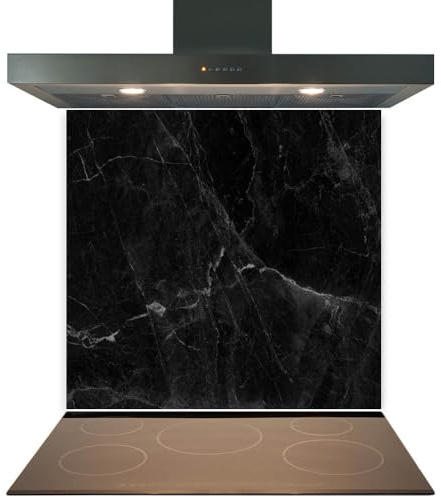 Glass Kitchen Splashback Panel – Design 2024, 60x80cm, 6mm Toughened Heat Resistant Tempered Glass Hob Backsplash with Polished Edges, Easy Clean Cooker Wall Protector for Modern Kitchen Cooker & Hob