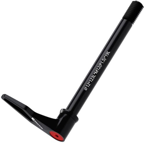 12mm Schnellspanner Steckachsen für Fahrradgabeln und Hinterer Fahrradrahmen, Mountainbike und Rennrad Aluminium Naben Adapterachse mit verstellbarem Drehgriff, Gewindesteigung: 1.5 mm , Länge: 123mm