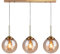 XIRYTU-H Industrielle Vintage 3-Flammige Pendelleuchte, Messing-Metalloberfläche mit Glaslampenschirmen, Höhenverstellbare Hängelampe Für Kücheninsel, Esszimmer, Bar, Wohnzimmer (Bernstein)