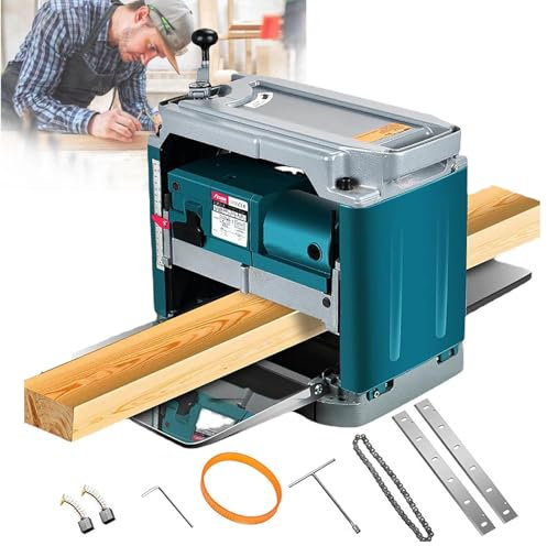 MTTXY Power Benchtop Planers, 1850W 15AMP Worktable Thickness Electric Planer, 6m/min Planing Speed for Wood Cutting Woodworking and DIY