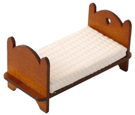 Puppenhausmöbel 1:12 Miniaturbett für Minimöbelmodell Holzbett