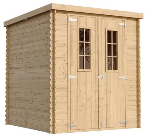 Gartenhaus Holz - Geräteschuppen Holz - Gerätehaus B204xL204xH202 cm/ 3.53 m2 - Fahrrad Schuppen - Gartenhäuser & aufbewahrung Wasserfestes Dach TIMBELA M309C