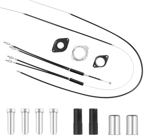 BMX Bike Gyro Bremskabel vorne + hinten (oben + unten) mit Spinner Rotor Full Kit, BMX Fahrrad Bremsleitungen Set Kabel Draht & Gehäuse Ersatz für die meisten Gyro Systeme und 20 Zoll Fahrräder, Profi