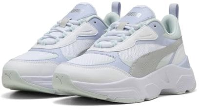 PUMA Damen Cassia Sneakers 38.5 White Cool Light Gray Weather Peaceful Blue ┃Basic Sneakers Damen