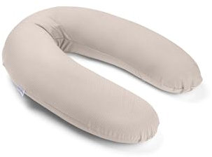 doomoo Coussin de Grossesse & Coussin Allaitement - Ultra Confort pour Dormir Pendant la Grossesse - Soulage Dos, Jambes et Ventre - Housse Tissu Bio & Oeko-Tex, Corduroy Sand