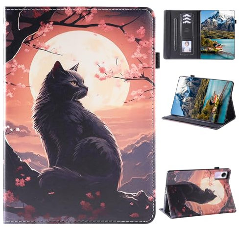 Vaitasy Custodia Xiaomi Redmi Pad SE 11 Pollici 2023, Supporto Funzione Custodia con Leggero Flip Portafolio Cover per Redmi Pad SE 11 - Gatto lunare